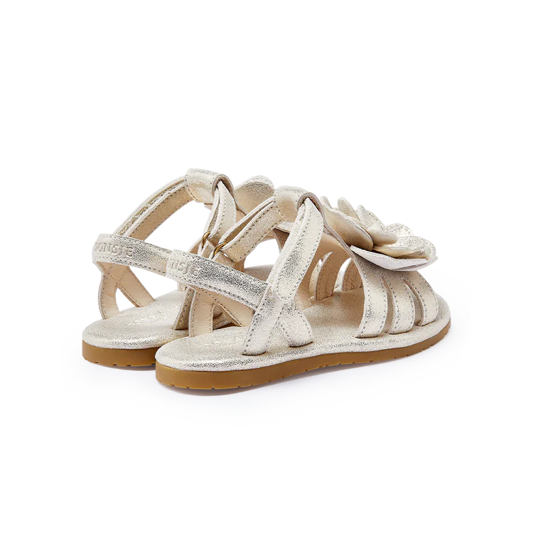 Donsje Iles Fields Sandals | Shimmer Buttercup | Silver Metallic Leather