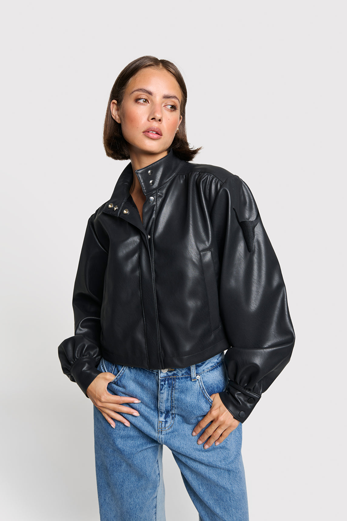 FAUX LEATHER JACKET