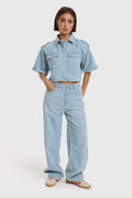 FLOWY DENIM PANTS
