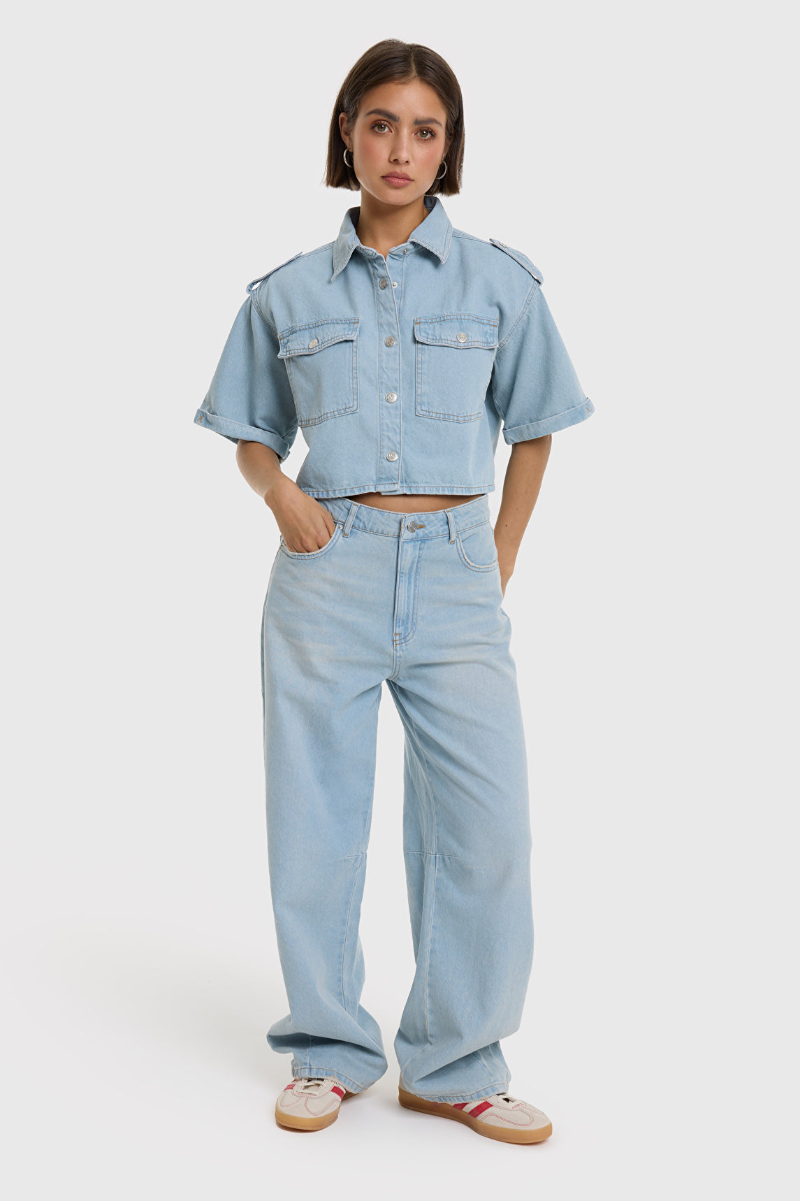 FLOWY DENIM PANTS