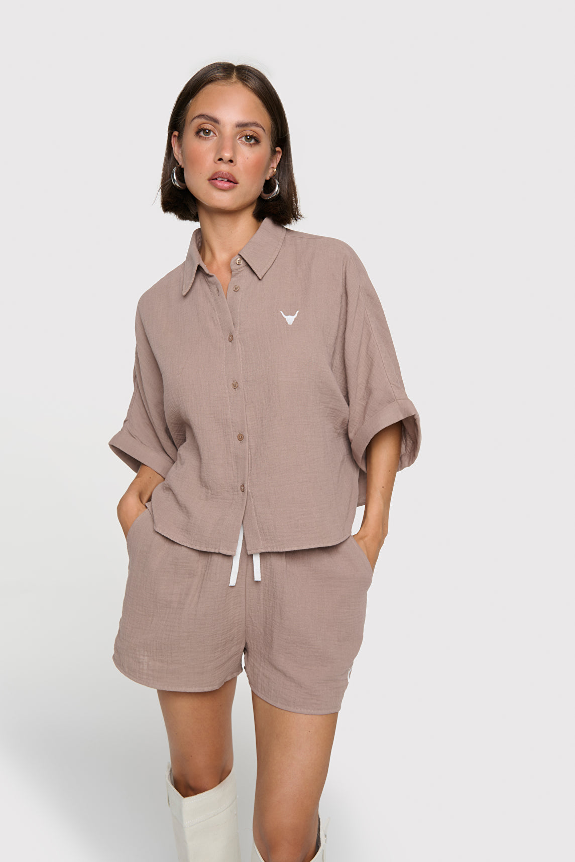 Alix The Label OVERSIZED CRINKLE BLOUSE