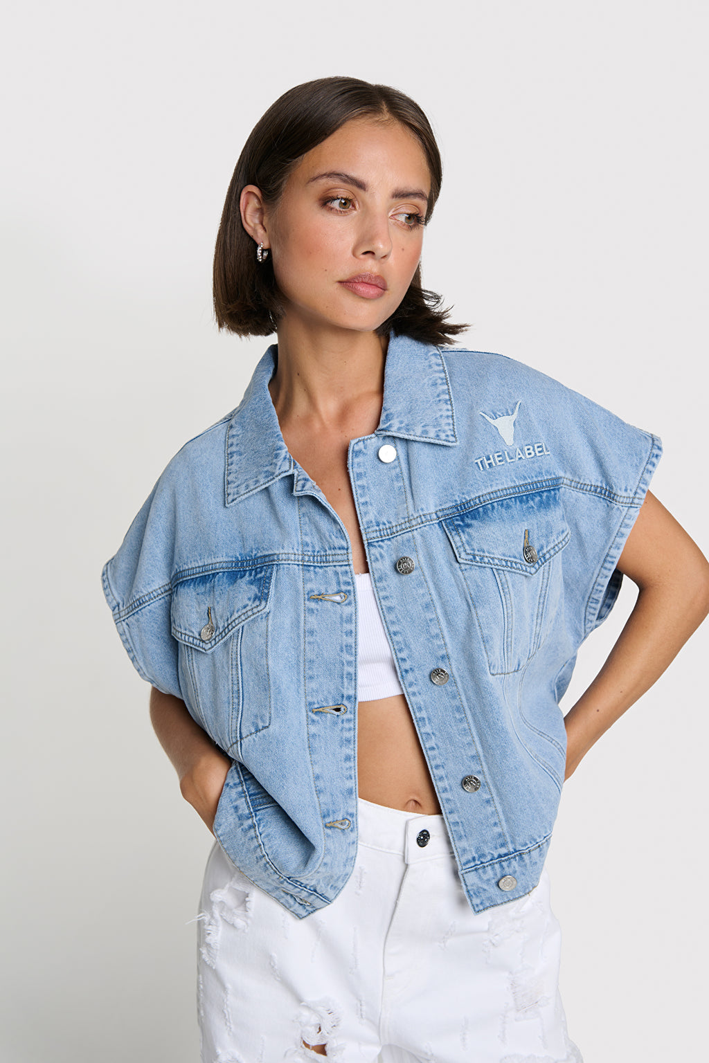 Alix The Label SOFT DENIM WAISTCOAT