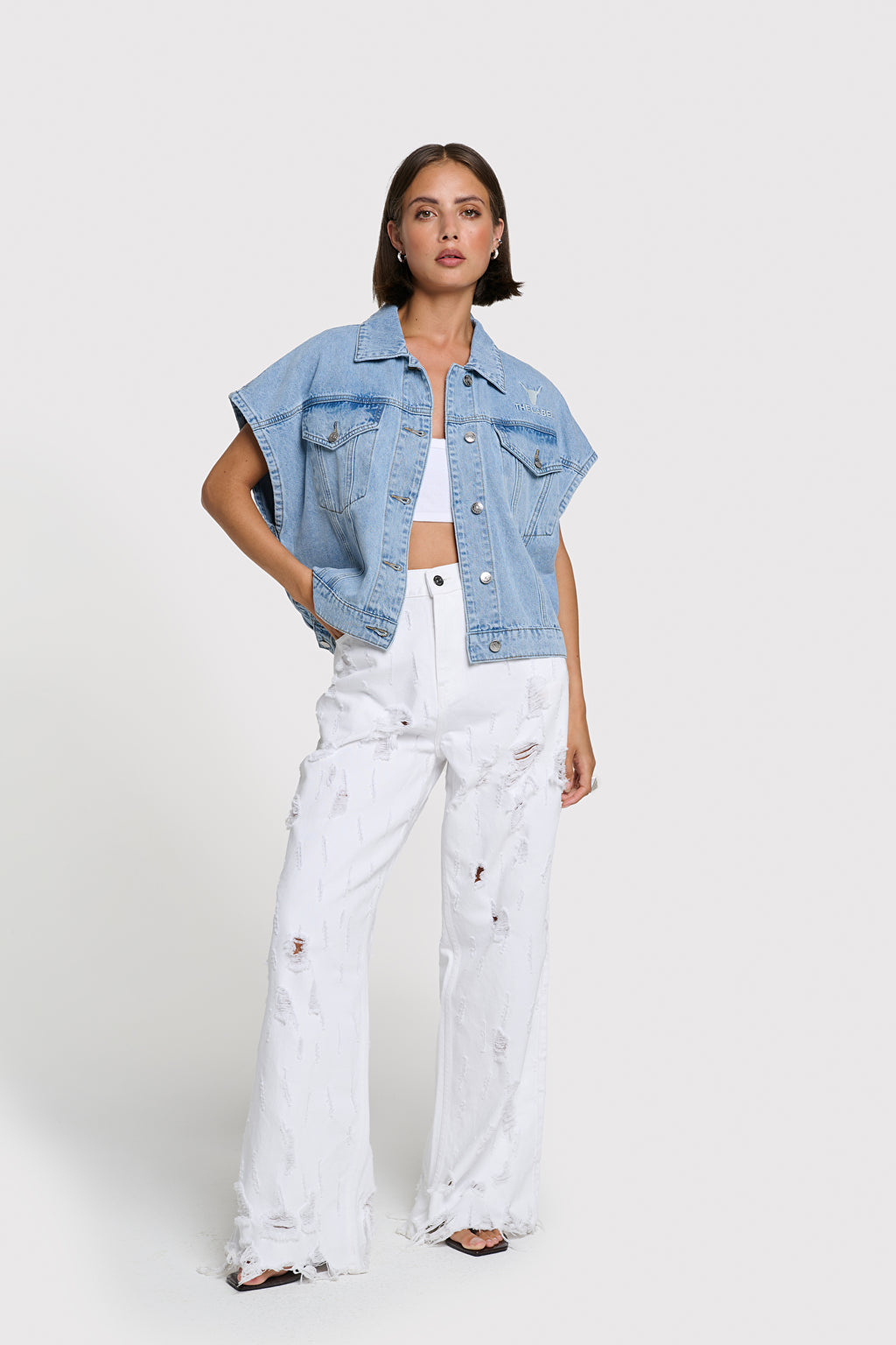 Alix The Label SOFT DENIM WAISTCOAT