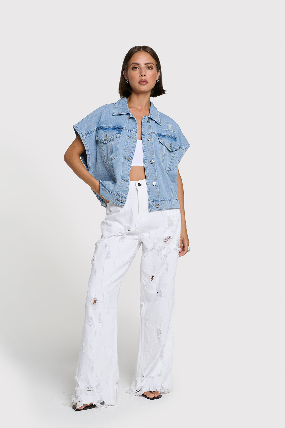 Alix The Label SOFT DENIM WAISTCOAT