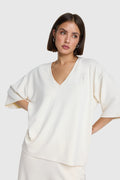 Alix The Label SCUBA V-NECK TOP