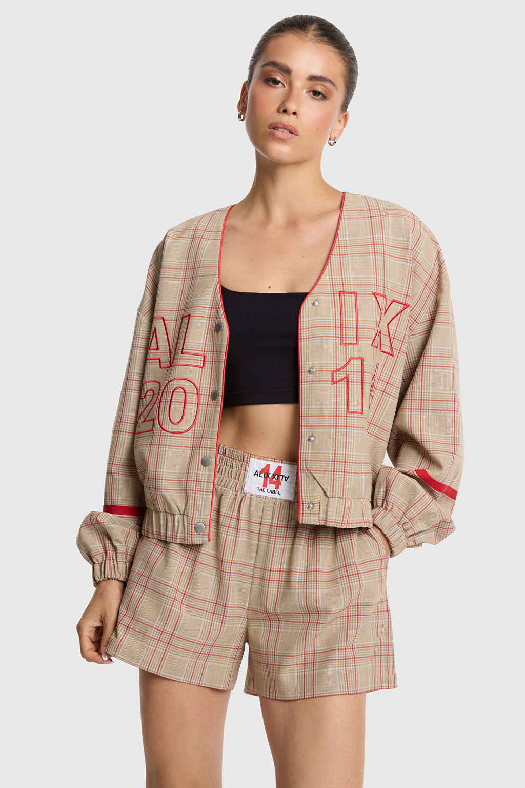 Alix The Label SPORTY CHECK SHORTS