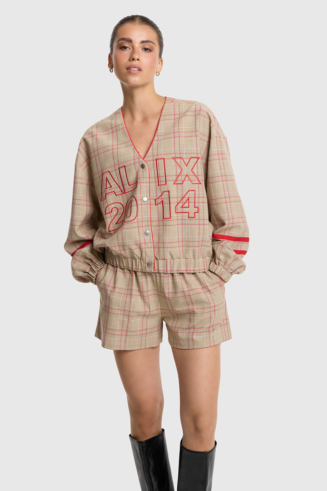 Alix The Label SPORTY CHECK SHORTS