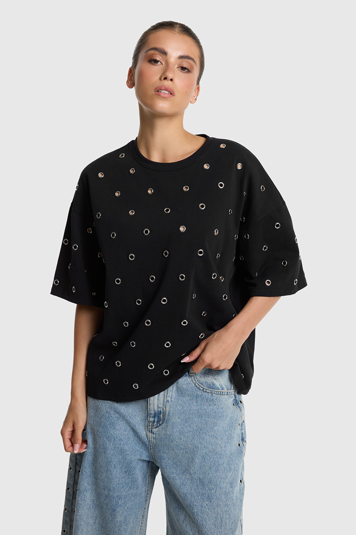 Alix The Label EYELET T-SHIRT