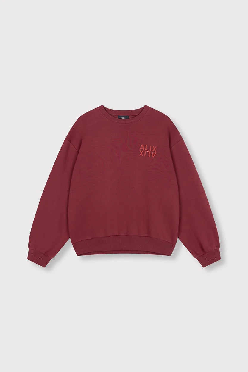 DAMES  BORDEAUX SWEATER