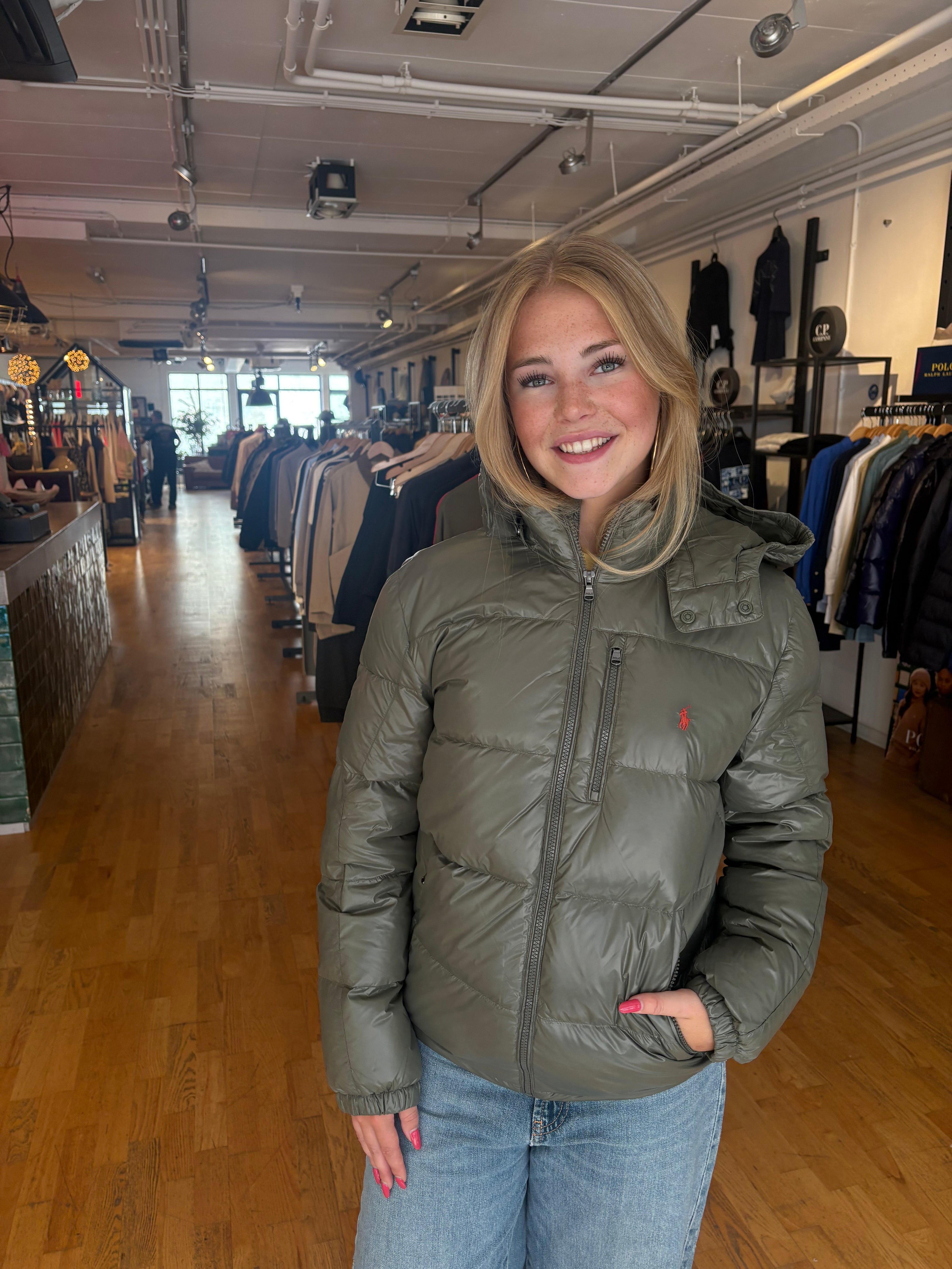Ralph Lauren Winterjacket Groen Glans