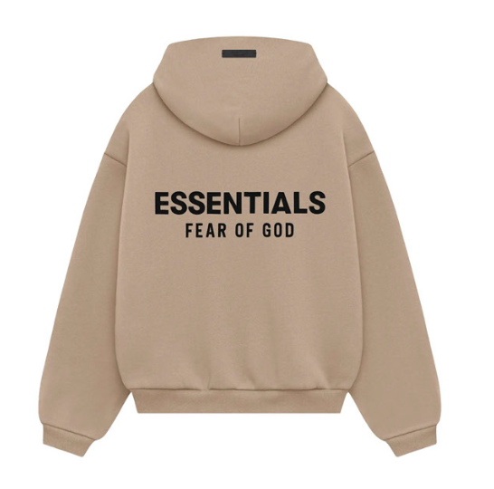 Essentials Fear of God hoodie Zand Backprint