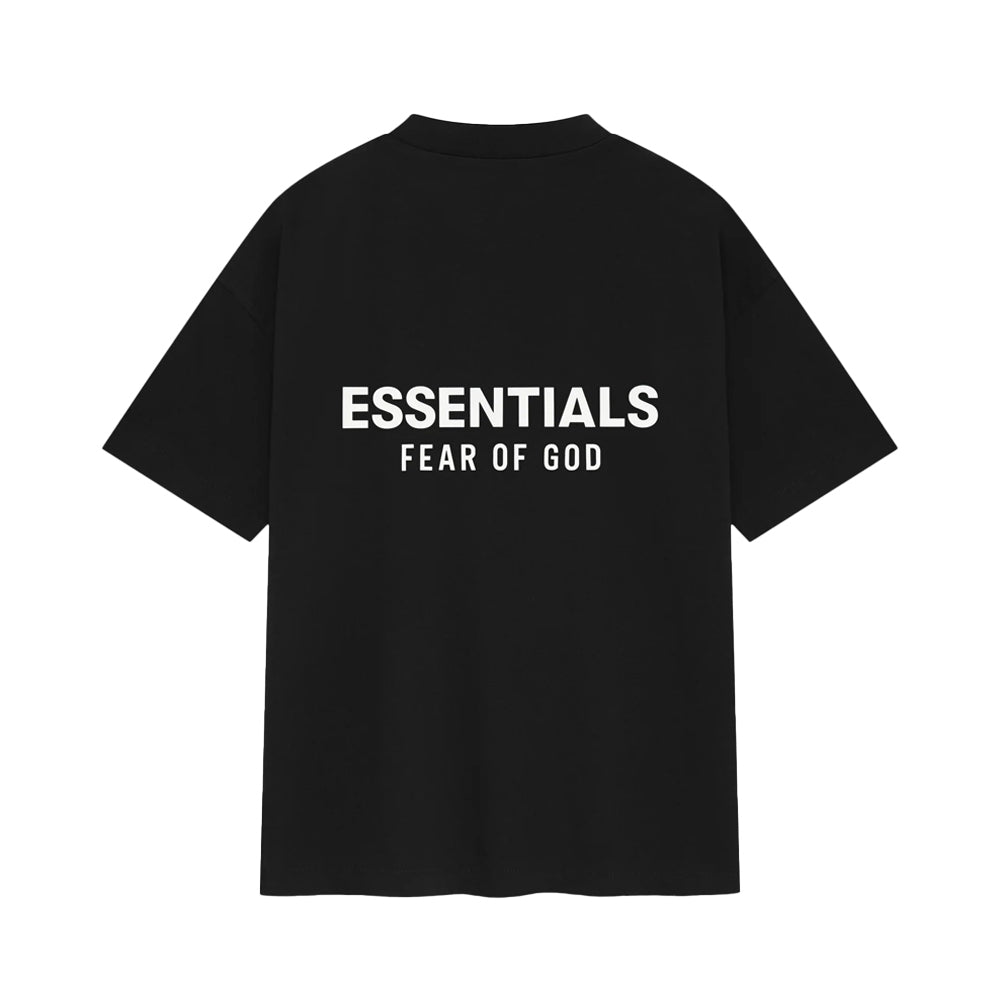 Essentials Fear of God T-shirt Backprint Zwart