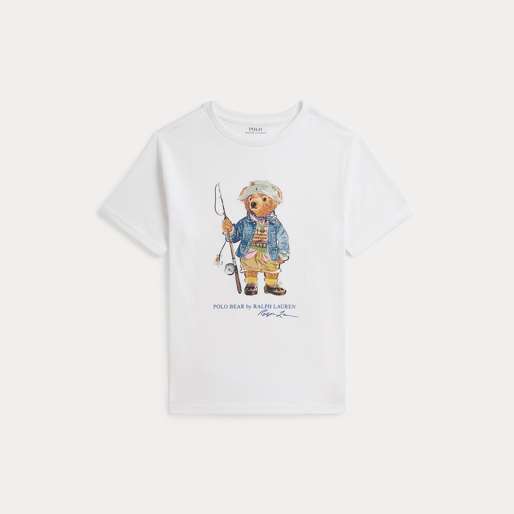 Ralph Lauren Shirt Bear Fishing White