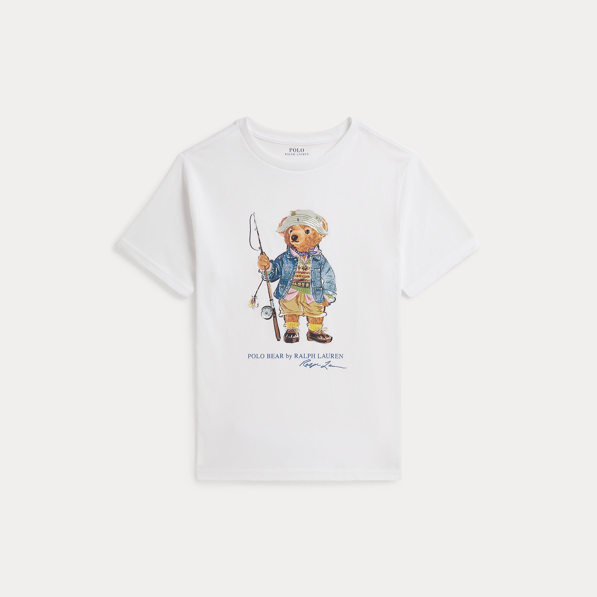Ralph Lauren Shirt Bear Fishing White