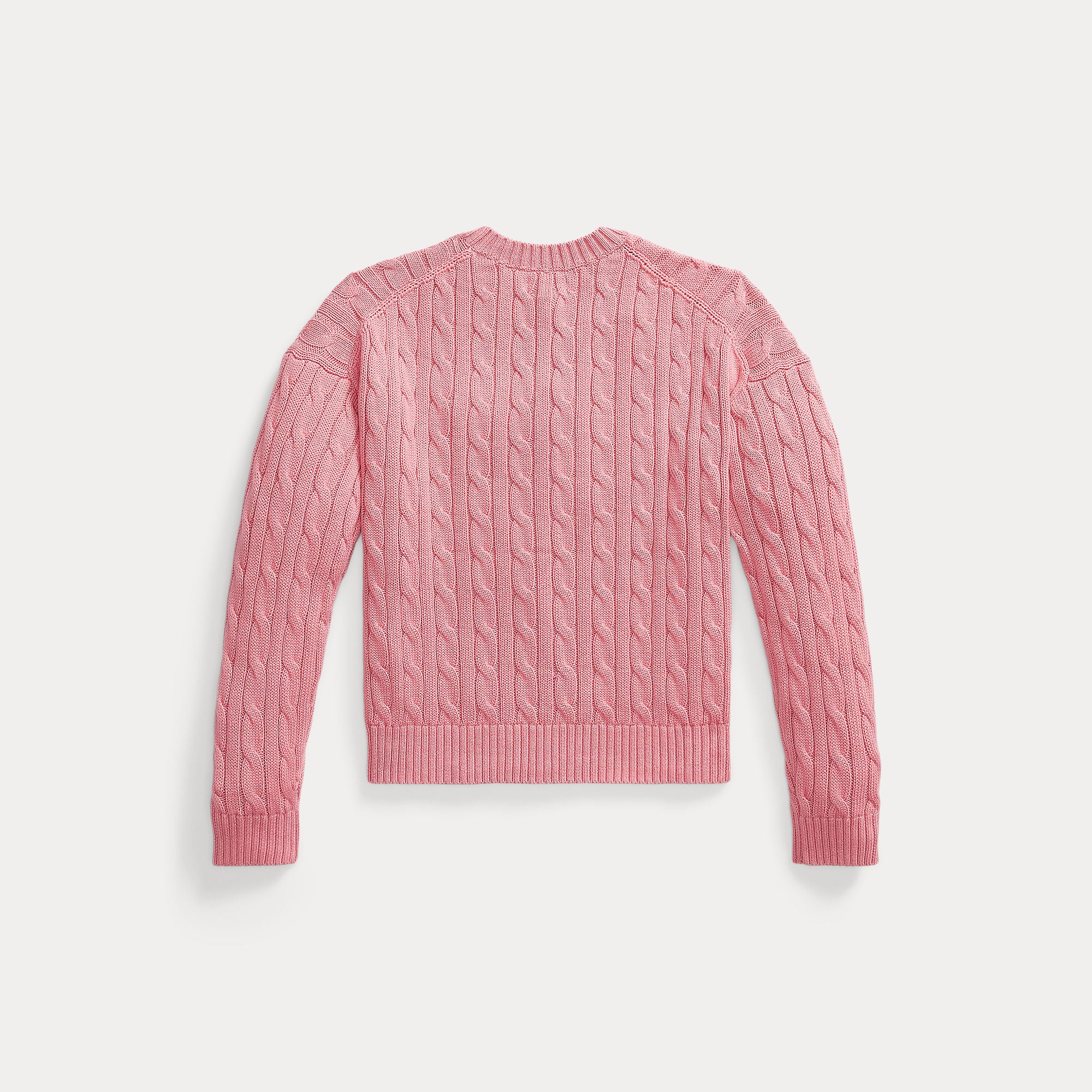Ralph Lauren Meiden Cable Knitt V-hals Desert Rose
