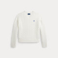 Ralph Lauren Meiden Cable Knitt V-hals Wit