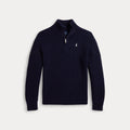 Ralph Lauren Cotton Quarter-Zip Sweater Navy