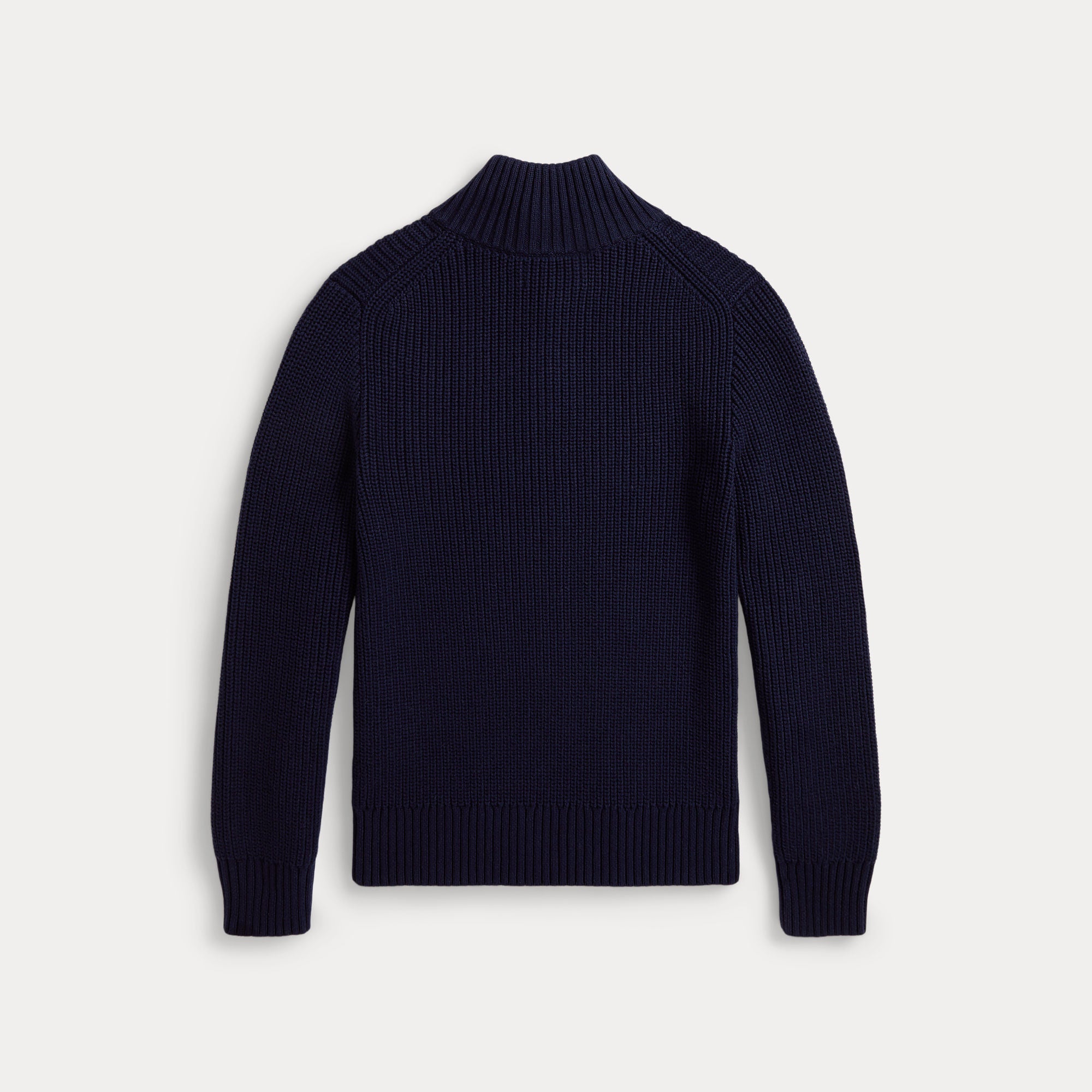 Ralph Lauren Cotton Quarter-Zip Sweater Navy
