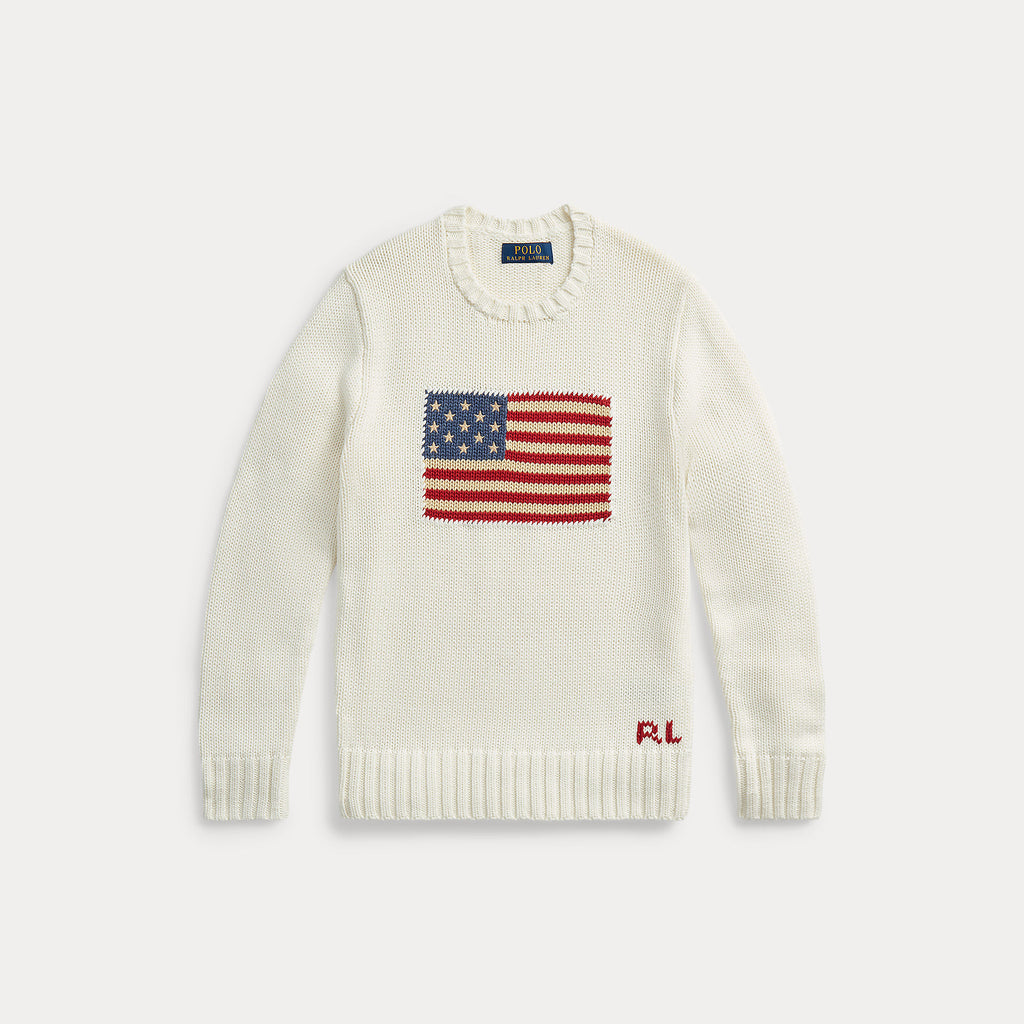 Ralph Lauren Knitted Flag Sweater Wit