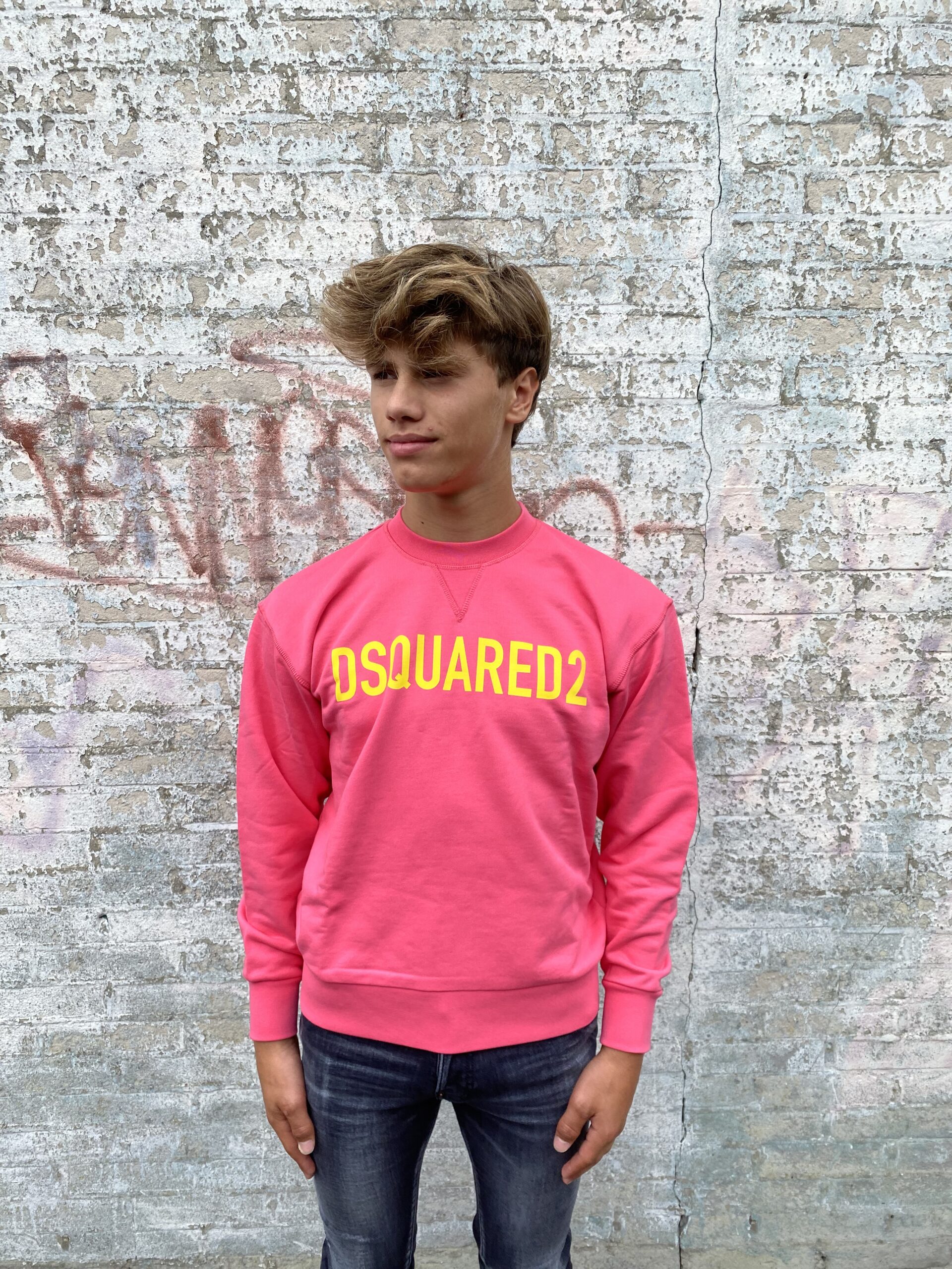progressief mineraal woonadres DSQUARED2 sweater roze – Mr Mario