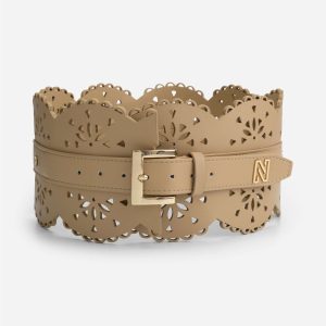 Nikkie Lasercut Waist belt Latte/Gold
