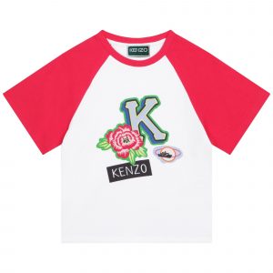 Kenzo Kids T-Shirt Fuchia Mouw
