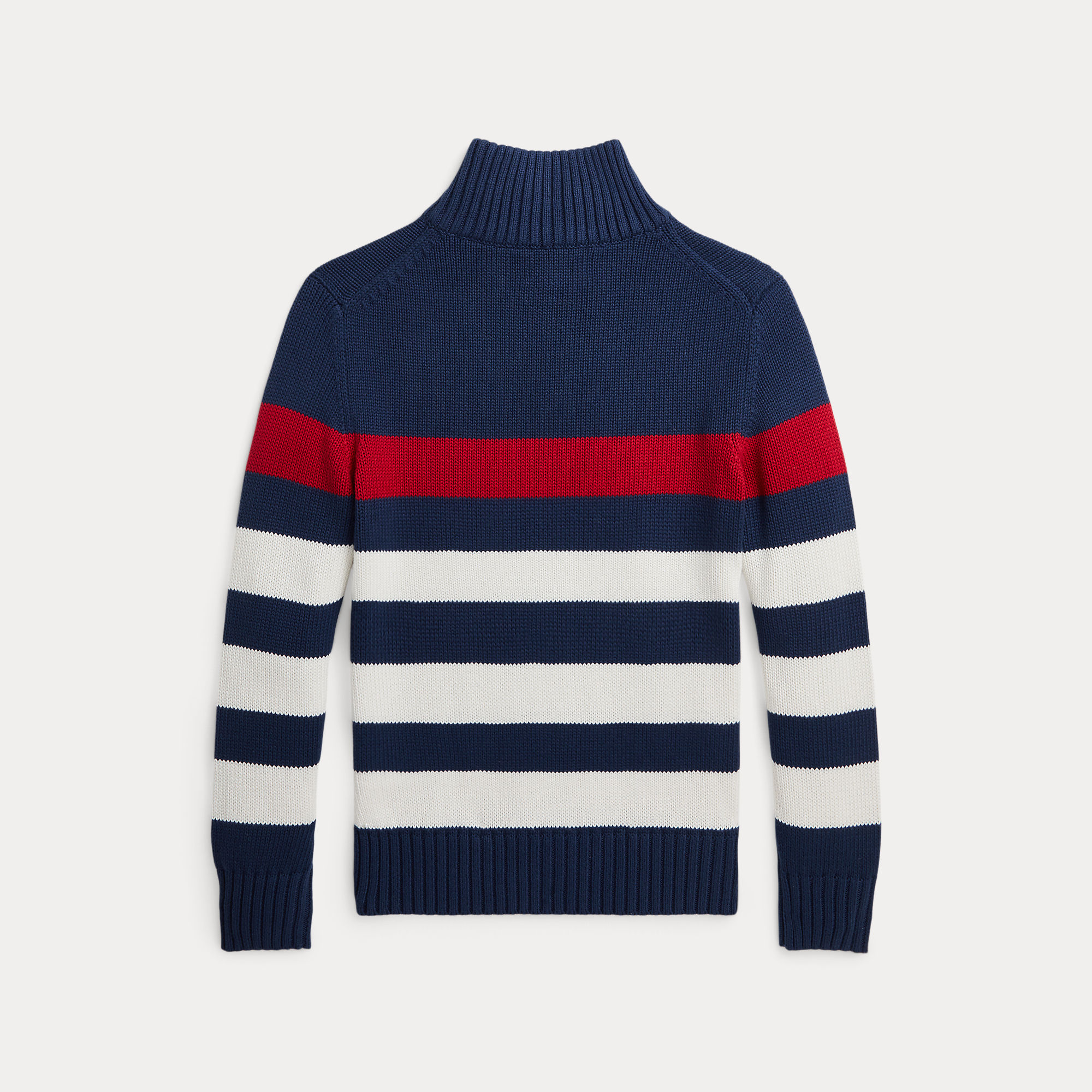 Ralph Lauren Sweater Zip Streep Blauw