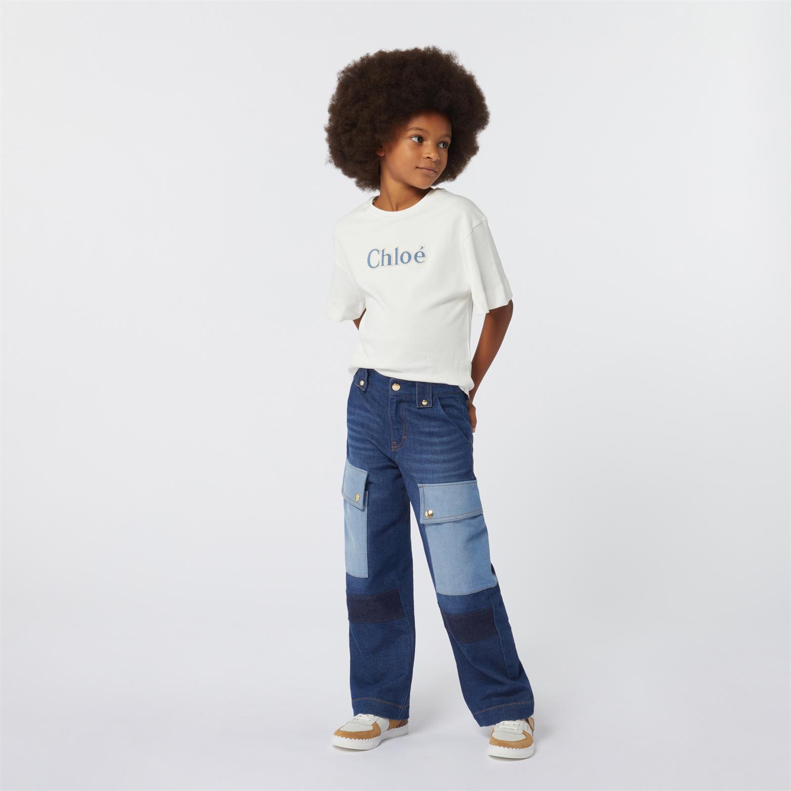 Chloe T-Shirt Denim Wit