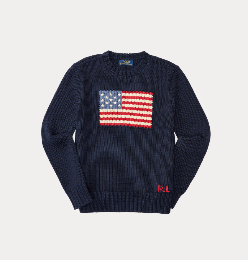 Ralph Lauren Vlag Sweater Donkerblauw