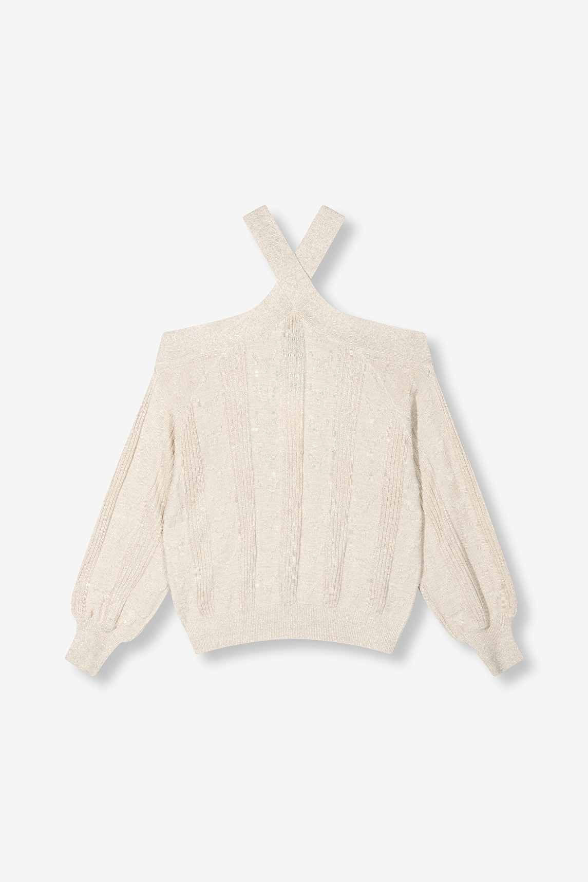 Alix the Label Bull Jacquard Cross Neck Pullover