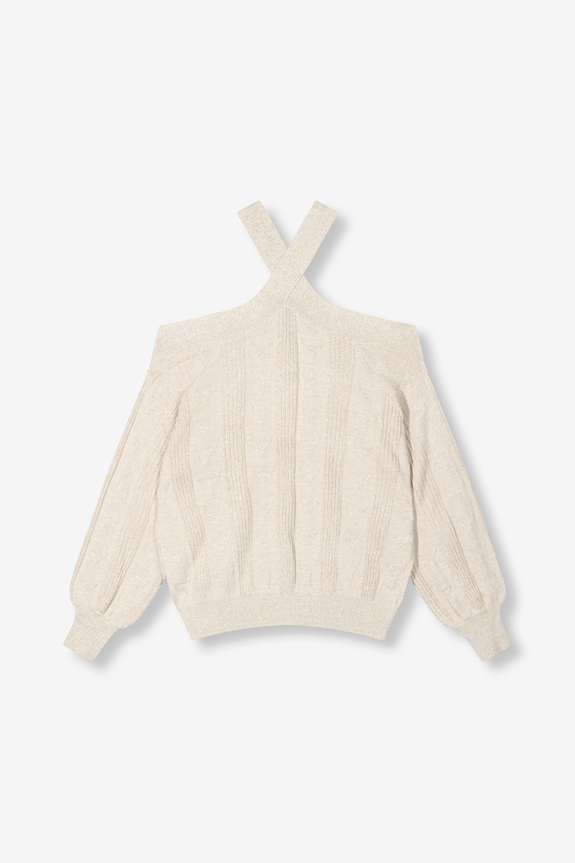 Alix the Label Bull Jacquard Cross Neck Pullover