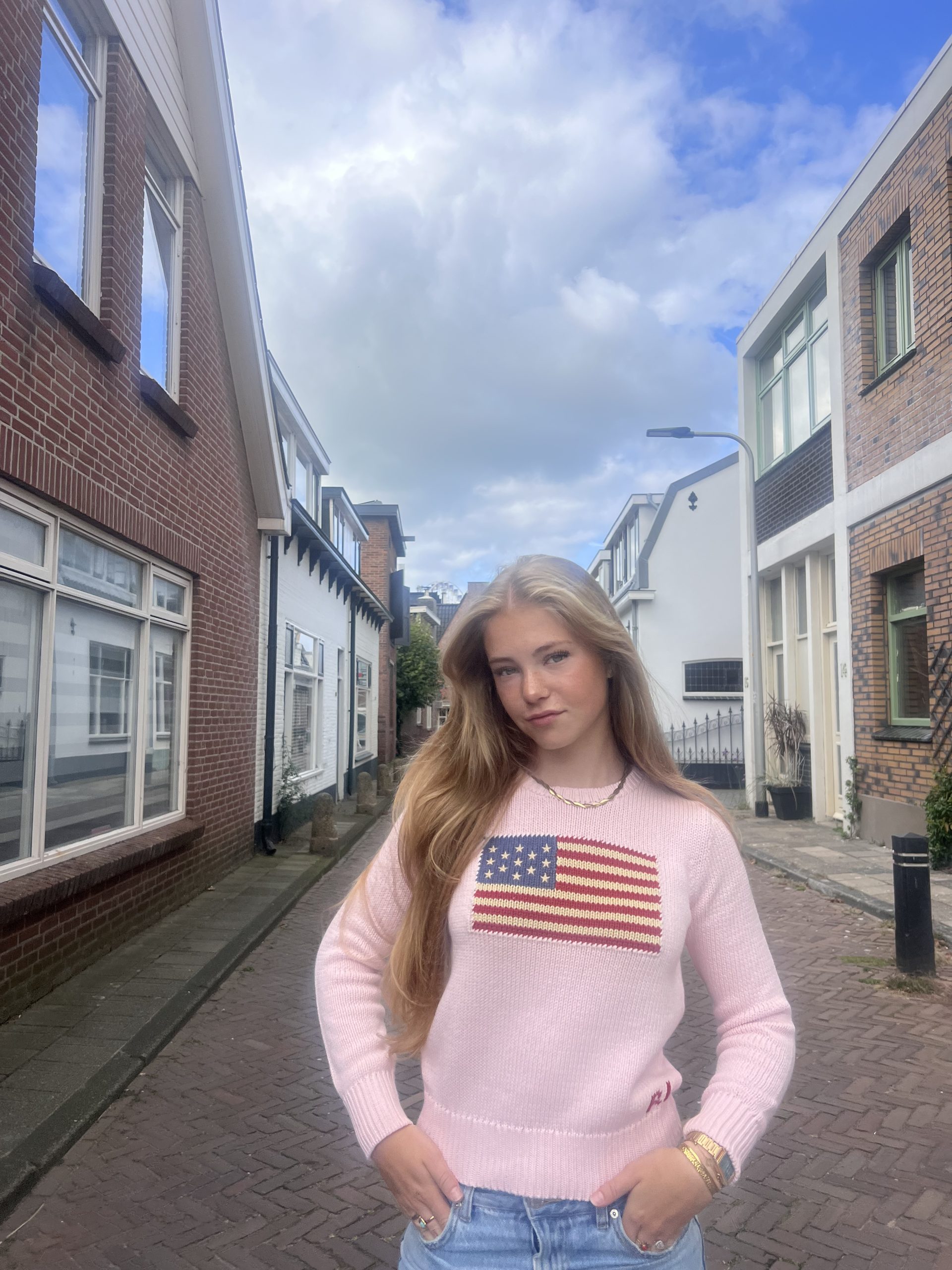 Ralph Lauren Flag Sweater Roze