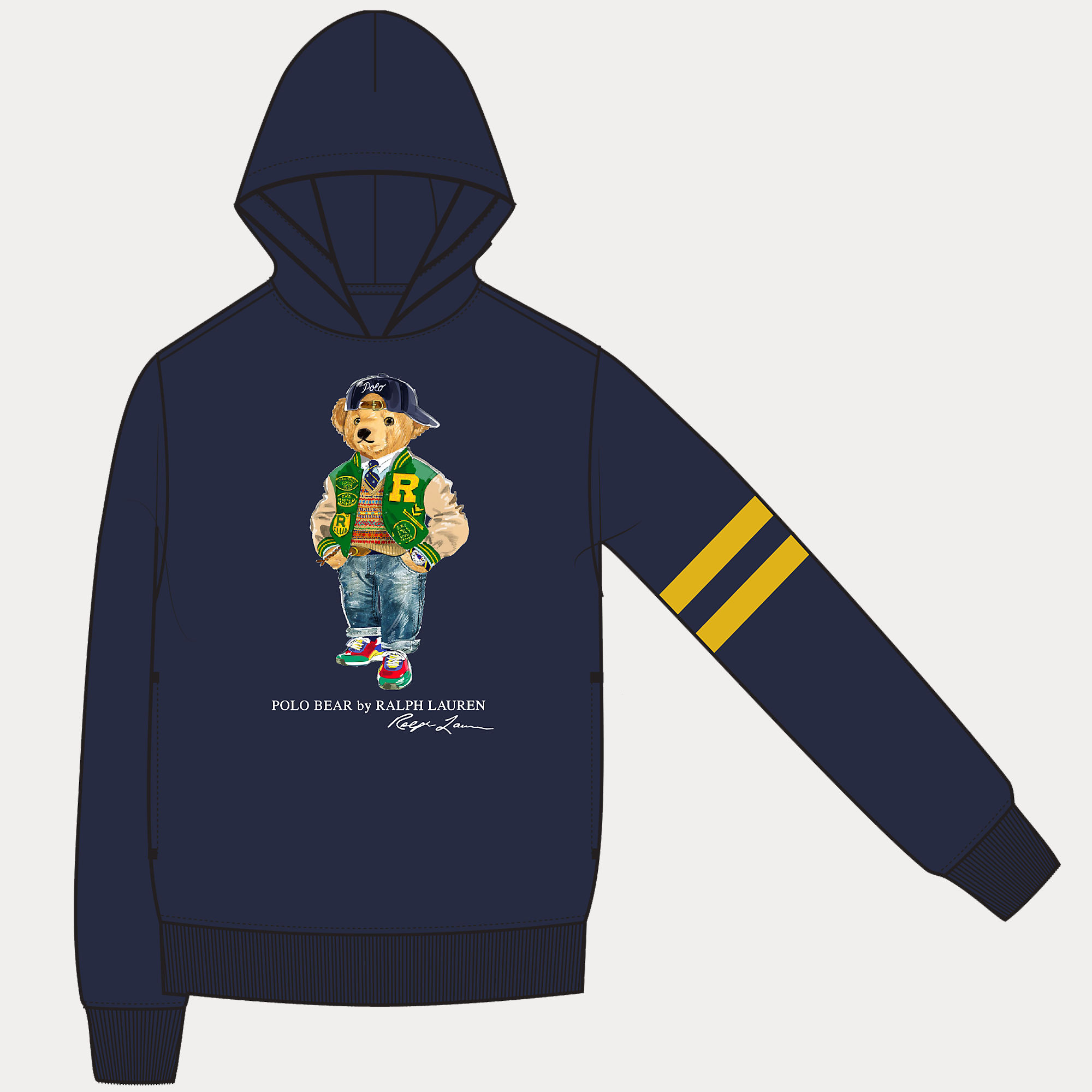 Ralph Lauren Hoodie Beer Donkerblauw