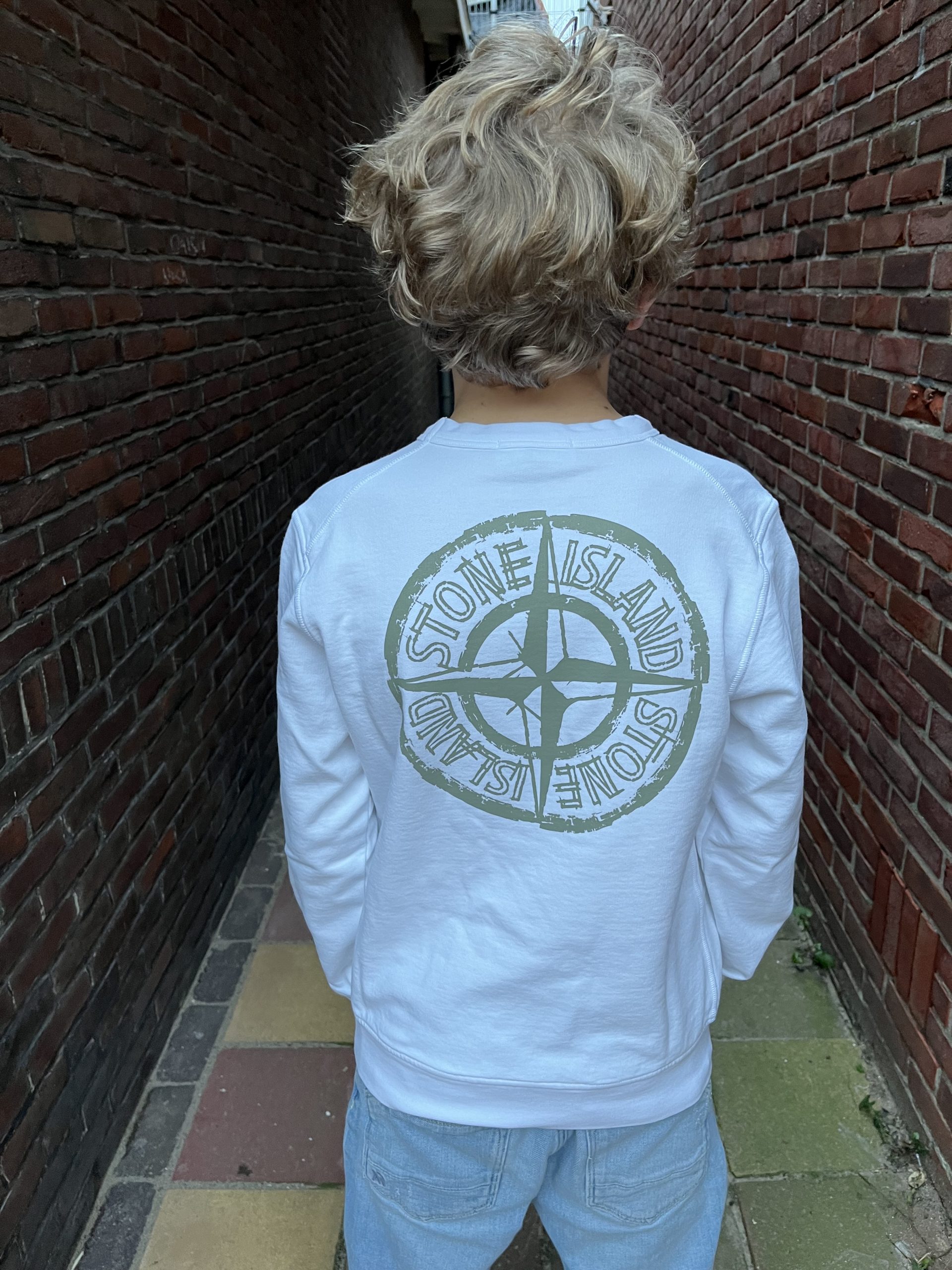 Stone Island Sweater Back-print Wit