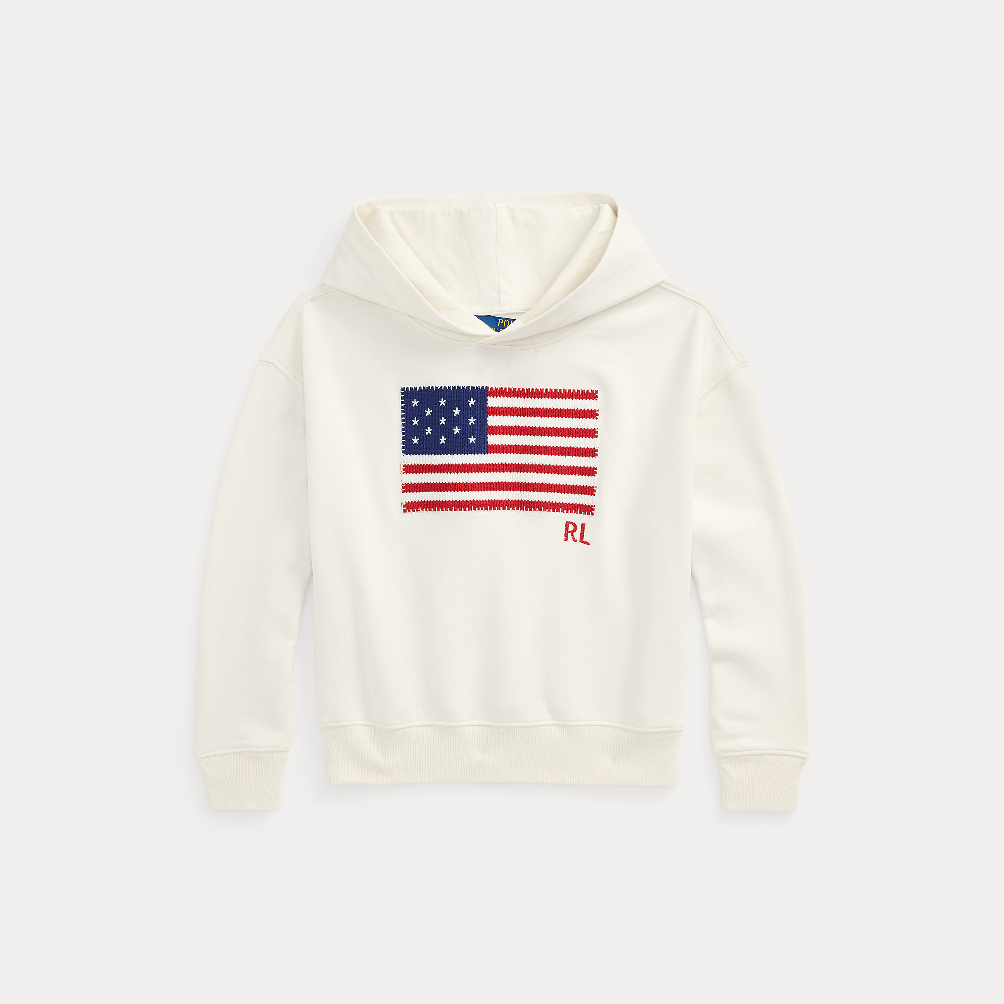 Ralph Lauren Hoodie Flag Wit Meiden