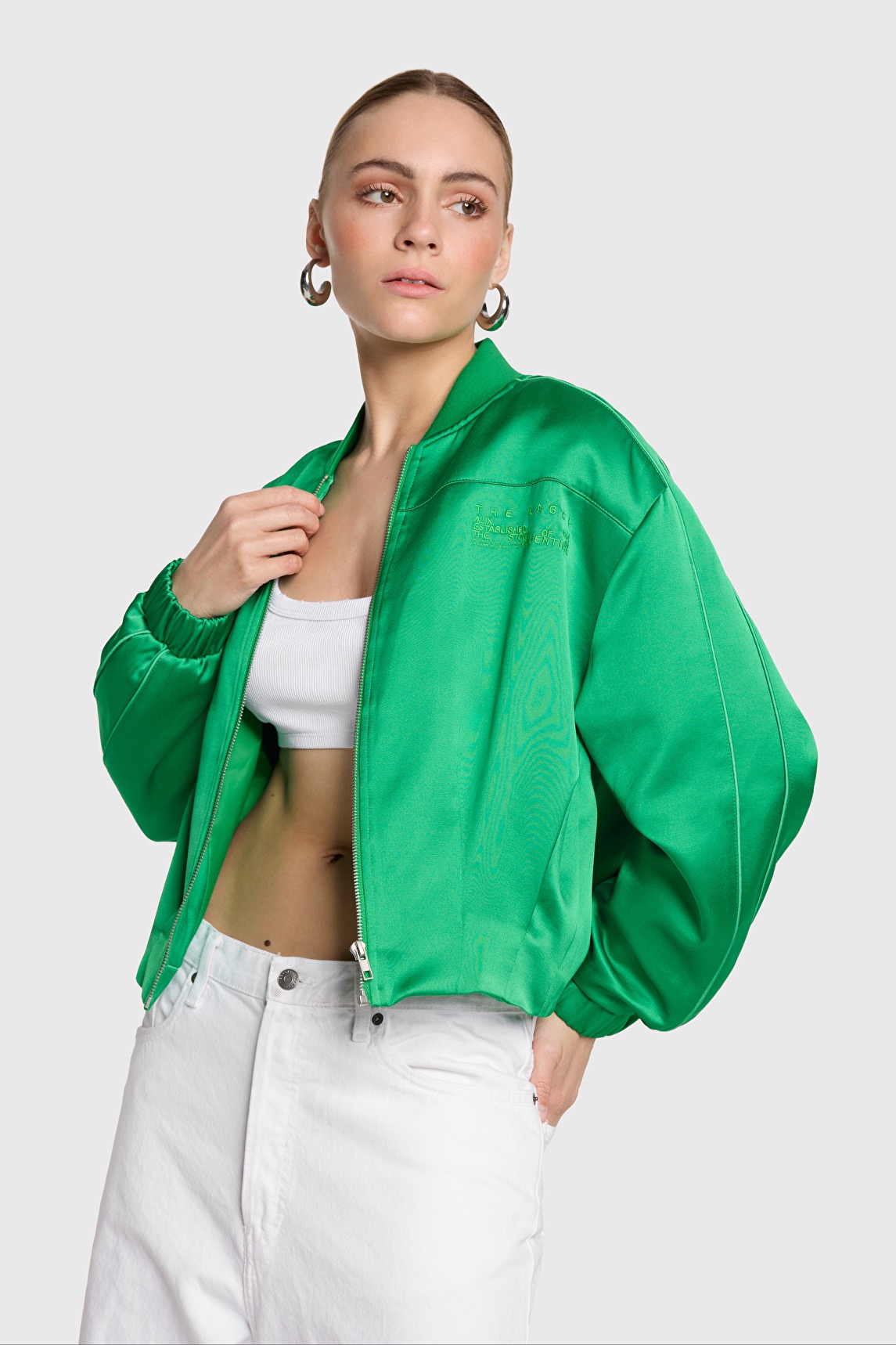 Alix The Label Satin Jacket