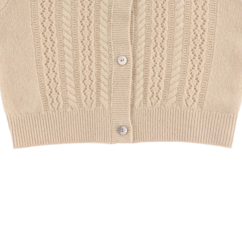 Danik Merino Wol Cardigan | Soft Sand