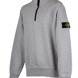 Stone Island Zip Sweater Grey Melange V0M64