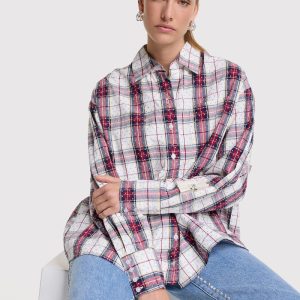Alix The Label ladies woven studded oversized blouse