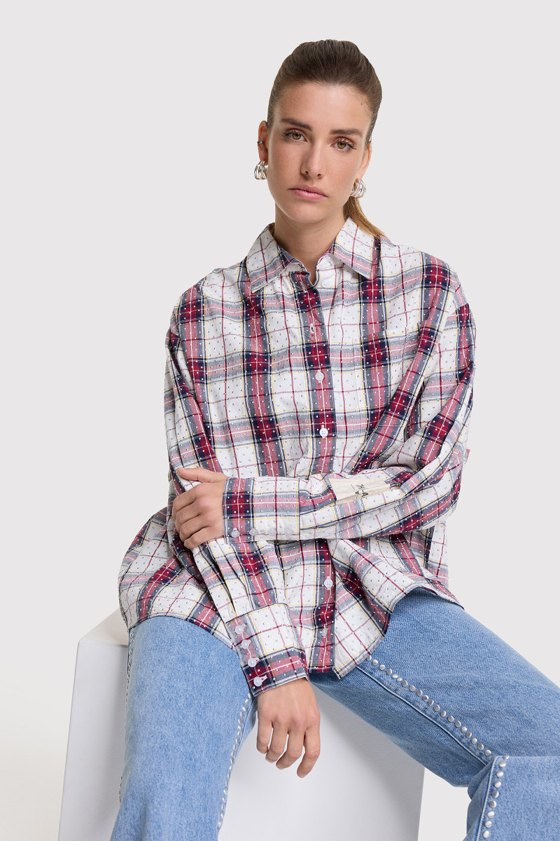 Alix The Label ladies woven studded oversized blouse